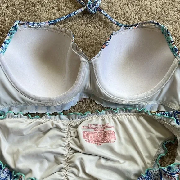 Victoria Secret Blue Foil Paisley Bikini Set - Picture 4 of 6